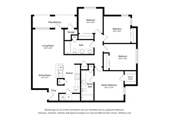 Four Bedroom 1223 floor plan